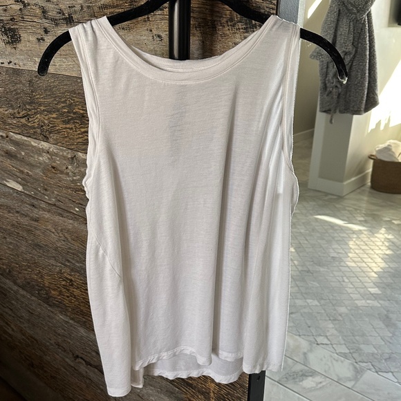 Halogen Crew Neck Hi-Low Back Keyhole Tank – White | Women’s Size L - Picture 2 of 11